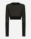 Dolce & Gabbana Semi-sheer Cropped Top In ブラック