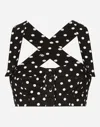 DOLCE & GABBANA COTTON CORSET TOP WITH POLKA-DOT PRINT