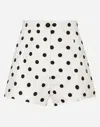 DOLCE & GABBANA HIGH-WAISTED COTTON SHORTS WITH POLKA-DOT PRINT