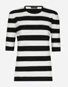 Dolce & Gabbana Crew-neck Striped Top In マルチカラー