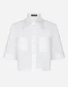 Dolce & Gabbana Cropped Cotton Shirt In ホワイト