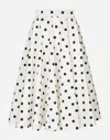 Dolce & Gabbana Polka-dot Cotton-drill Midi Skirt In プリ