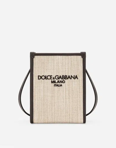 Dolce & Gabbana Small Canvas Shopper In ベージュ