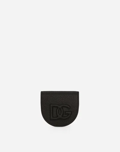 Dolce & Gabbana Deerskin-print Calfskin Coin Wallet In ブラック