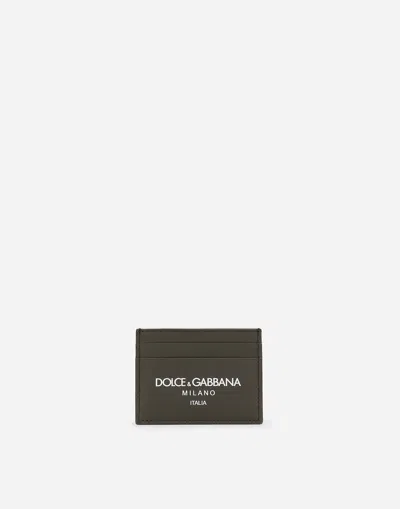 Dolce & Gabbana Calfskin Card Holder In Green