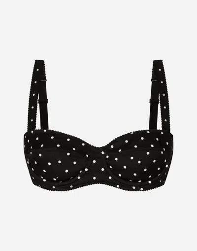 DOLCE & GABBANA POLKA-DOT BALCONETTE BRA