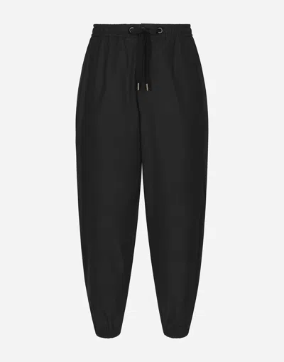 Dolce & Gabbana Drawstring-waist Cotton Track Pants In ブラック