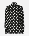 Dolce & Gabbana Polka Dot Pointed Collar Long Sleeve Shirt In プリ