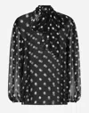 Dolce & Gabbana Polka-dot Chiffon Pussy-bow Blouse In プリ