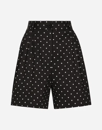 DOLCE & GABBANA POLKA-DOT COTTON SHORTS