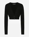 DOLCE & GABBANA WOOL CARDIGAN WITH PLUNGING NECKLACE