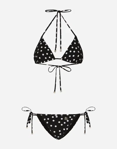 Dolce & Gabbana Polka-dot Triangle Bikini In プリ