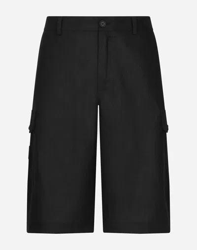 DOLCE & GABBANA LINEN CARGO SHORTS