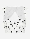 Dolce & Gabbana Polka-dot Cotton-blend Drill Crop Top In プリ