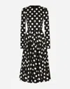 Dolce & Gabbana Polka Dot Print Silk Midi Dress In プリ