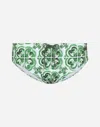 Dolce & Gabbana High-waisted Swimming Trunks In Green
