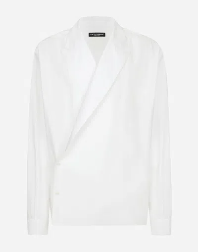 Dolce & Gabbana Cotton Wrap Shirt In White