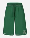 Dolce & Gabbana Logo-embroidered Jersey Track Shorts In グリーン