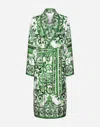 Dolce & Gabbana Silk Twill Robe With Majolica Print In プリ