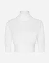 Dolce & Gabbana Cotton And Silk Cropped Sweater In ホワイト