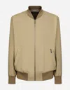 DOLCE & GABBANA UNLINED LINEN BOMBER JACKET