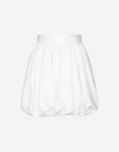 Dolce & Gabbana Short Cotton Balloon Skirt In ホワイト
