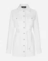 Dolce & Gabbana Long Denim Jacket With Belt In マルチカラー