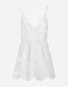 Dolce & Gabbana Cotton Minidress With Straps And Cut-out Detailing In ホワイト
