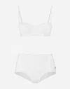 Dolce & Gabbana Broderie Anglaise High Waisted Bikini In ホワイト