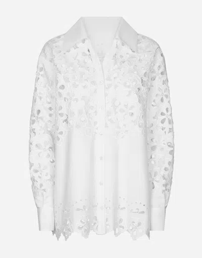 Dolce & Gabbana Oversize Cotton Shirt With Cut-out Detailing In ホワイト