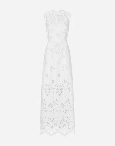 DOLCE & GABBANA LONG COTTON DRESS WITH CUT-OUT DETAILING