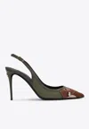 Dolce & Gabbana 90 Camouflage Patchwork Slingback Pumps In Multicolor