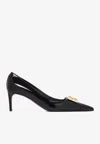 Dolce & Gabbana Pointed Toe Leather Pumps With Stiletto Heel In Black