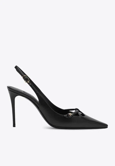 DOLCE & GABBANA 90 NAPPA LEATHER SLINGBACK PUMPS