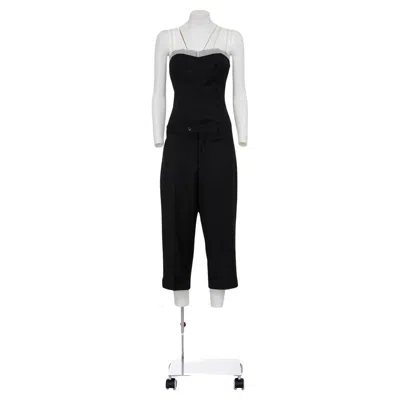 Pre-owned Dolce & Gabbana 90's Rare Pinstripe Bustier Suit In Black