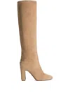 Dolce & Gabbana Knee-high Suede Block Heel Boots In Brown