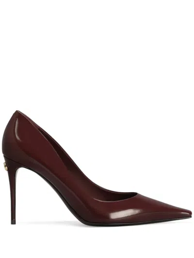 Dolce & Gabbana Cardinale 90 Polished Leather Pumps In Red