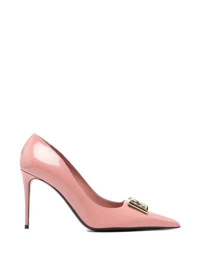 Pre-owned Dolce & Gabbana 90mm Logo-detailing Pumps In Pink
