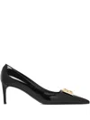 Dolce & Gabbana Pointed Toe Leather Pumps With Stiletto Heel In Black