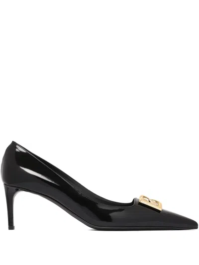 Dolce & Gabbana 90mm Logo-plaque Pumps In Black