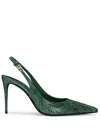 Dolce & Gabbana Slingback-pumps Mit Schlangen-effekt In Grün