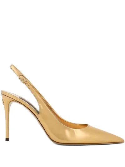 Dolce & Gabbana 90mm Slingback Pointed-toe Pumps In Orange