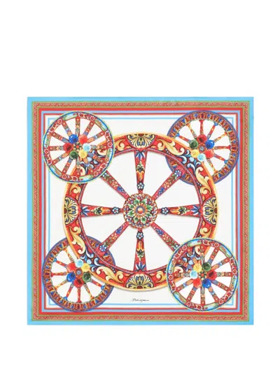 Dolce & Gabbana 90x90 Carretto-print Silk Twill Scarf In Multi