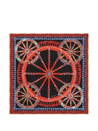 Dolce & Gabbana 90x90 Carretto-print Silk Twill Scarf In Multi