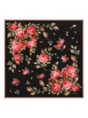 Dolce & Gabbana Women Multicolor Silk Square Scarf With All-over Floral Motif And Logo On The Front In Black
