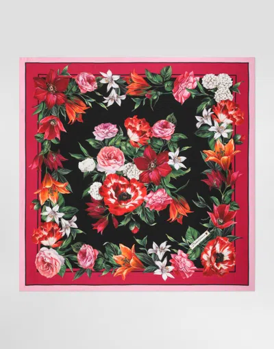 Dolce & Gabbana 90x90 Silk Twill Foulard In Multi