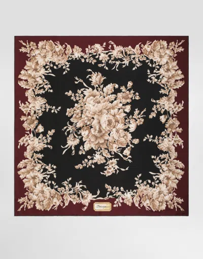 Dolce & Gabbana 90x90 Silk Twill Scarf In Animal Print