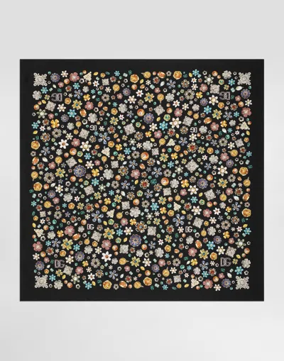 Dolce & Gabbana 90x90 Silk Twill Scarf In Multi