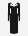 Dolce & Gabbana Jersey Milano Rib Calf-length Dress In ブラック