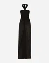 Dolce & Gabbana Organza Maxi Dress In ブラック